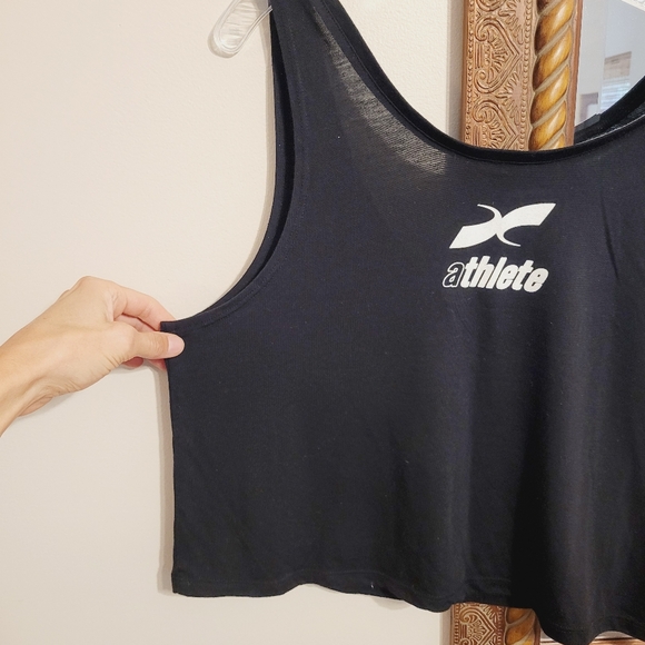 Womens Athletic Crop Top Xendurance Protein Black Red White - Picture 3 of 3